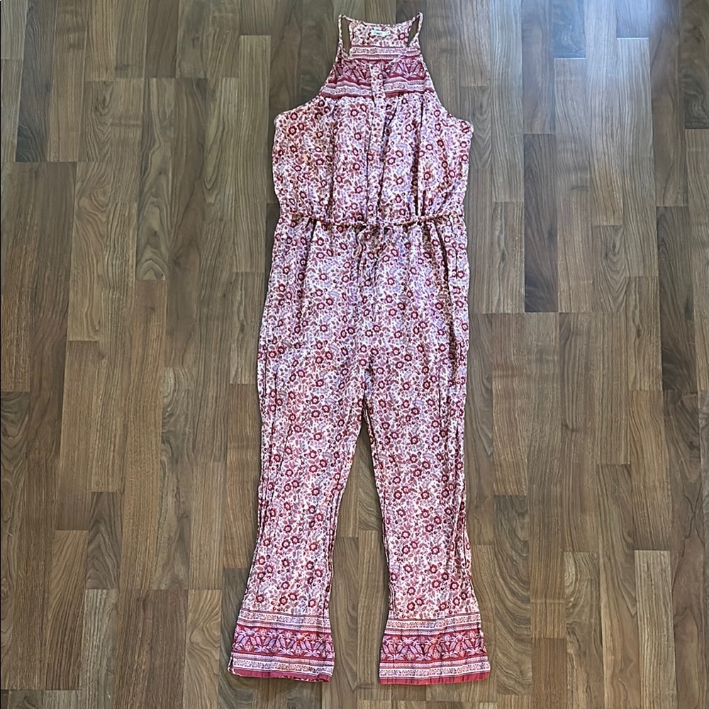 Faherty Pink and White Floral Halter Jumpsuit